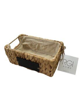 RGI Home Woven Storage Basket with Chalkboard Label – Natural Water Hyacinth – N